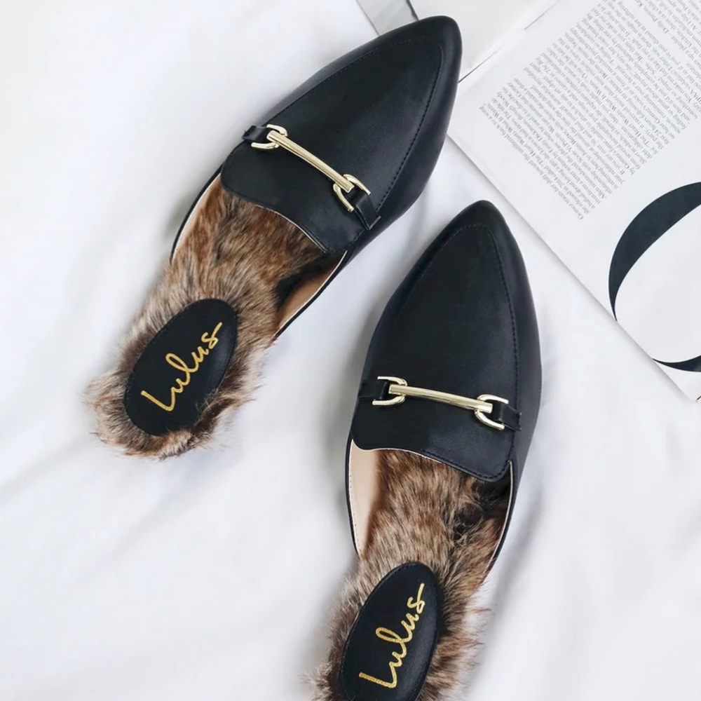 Faux Fur Loafer Slides